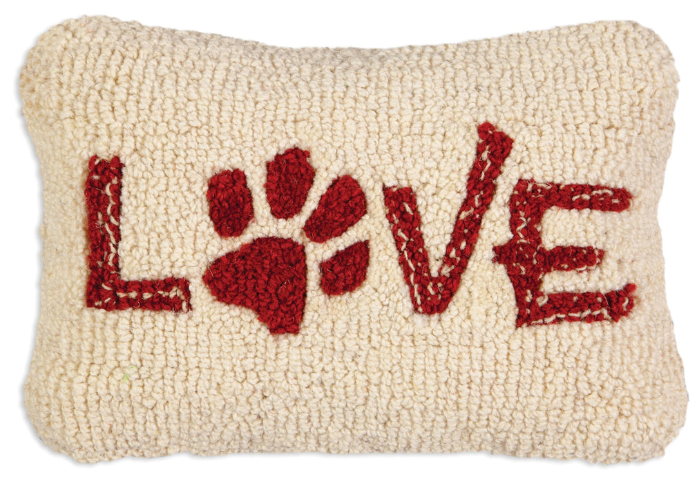 Love Paw - Hooked Wool Pillow
