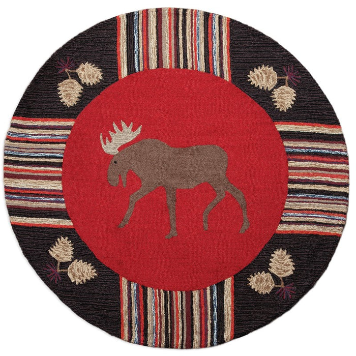 Night Moose - Hooked Wool Rug