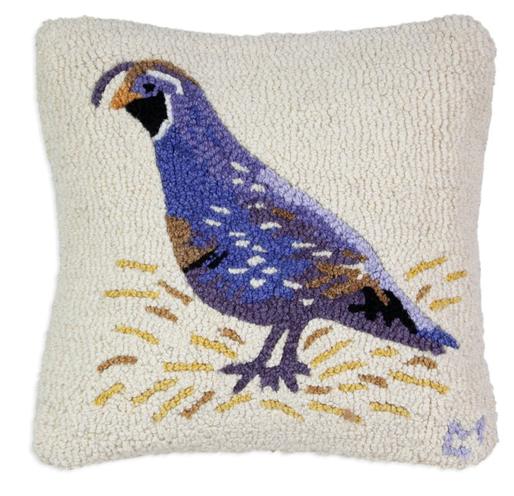 Quail - Hooked Wool Pillow