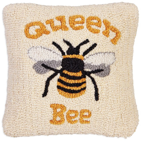 Queen Bee - Hooked Wool Pillow