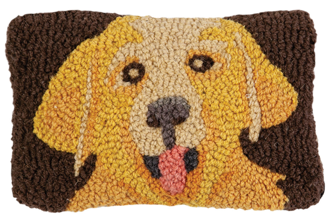 Yellow Lab Puppy - Hooked Wool Pillow