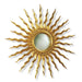 Sunburst Antique Gold Leaf Sol Convex Mirror 28" Diameter