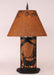 Rustic Brown Small Elk Scene Accented Table Lamp