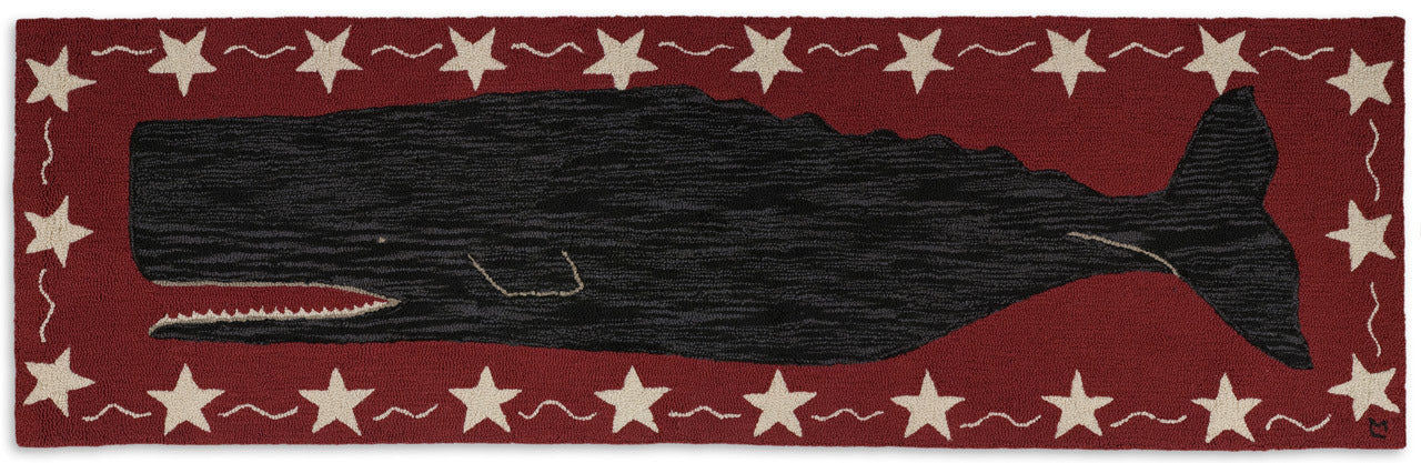 Whale - Hooked Wool Rug