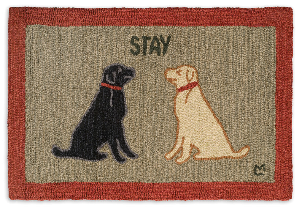 Stay Dog - Hooked Wool Rug