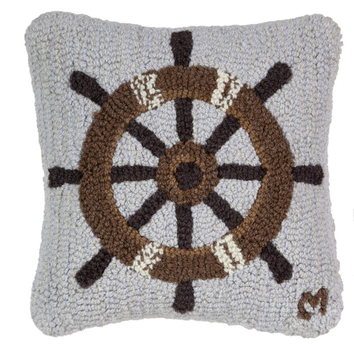 Captains Wheel - Hooked Wool Pillow