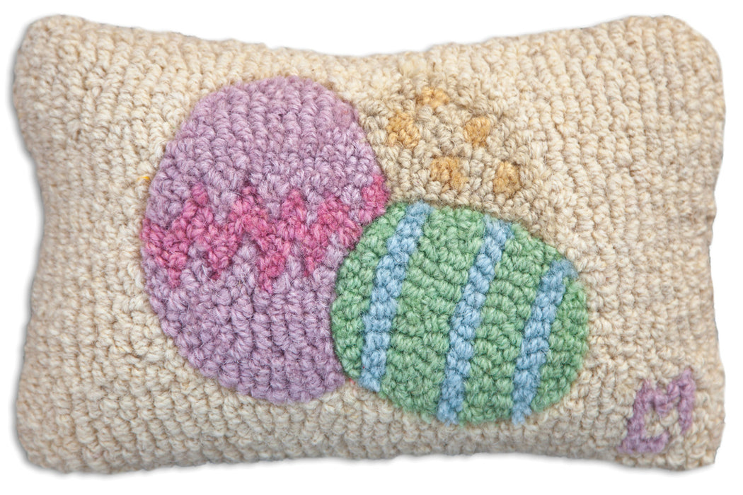 Easter Eggs - Hooked Wool Pillow