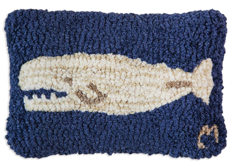 Moby Dick - Hooked Wool Pillow