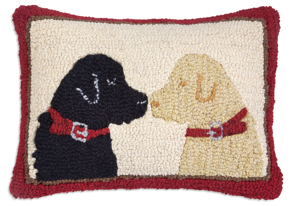 Pet Lovers Two Labs - Hooked Wool Pillow