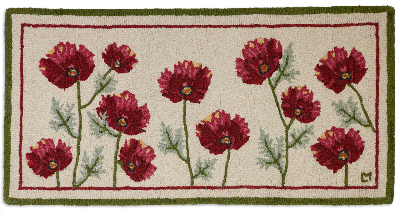 Poppy Profusion  - Hooked Wool Rug
