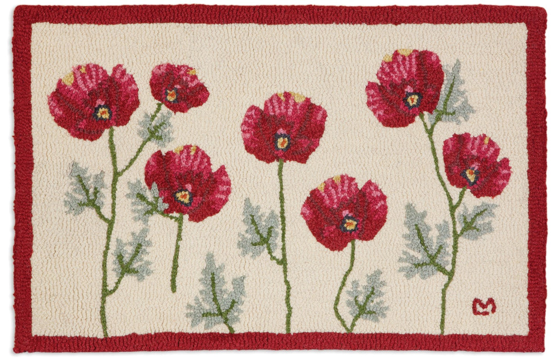Poppy Profusion - Hooked Wool Rug