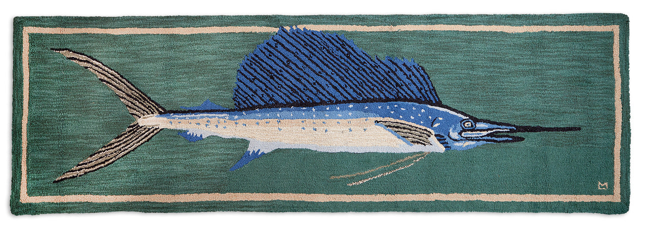Sailfish - Hooked Wool Rug