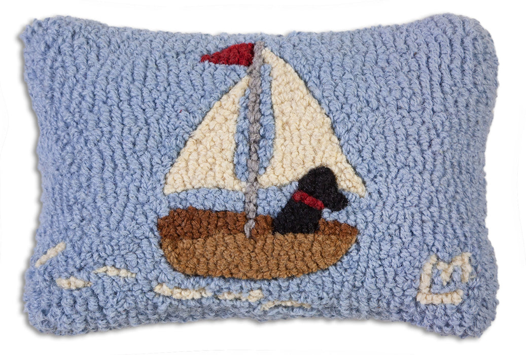 Skiff Sailing Lab - Hooked Wool Pillow