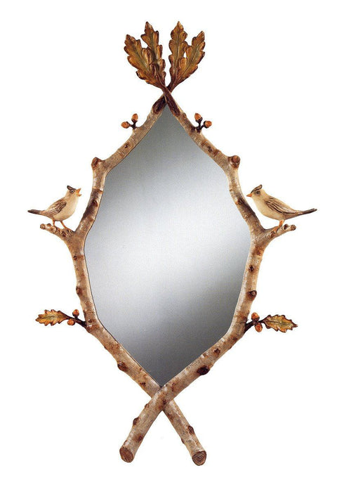 "Songbirds" Antique Gold Leaf Mirror