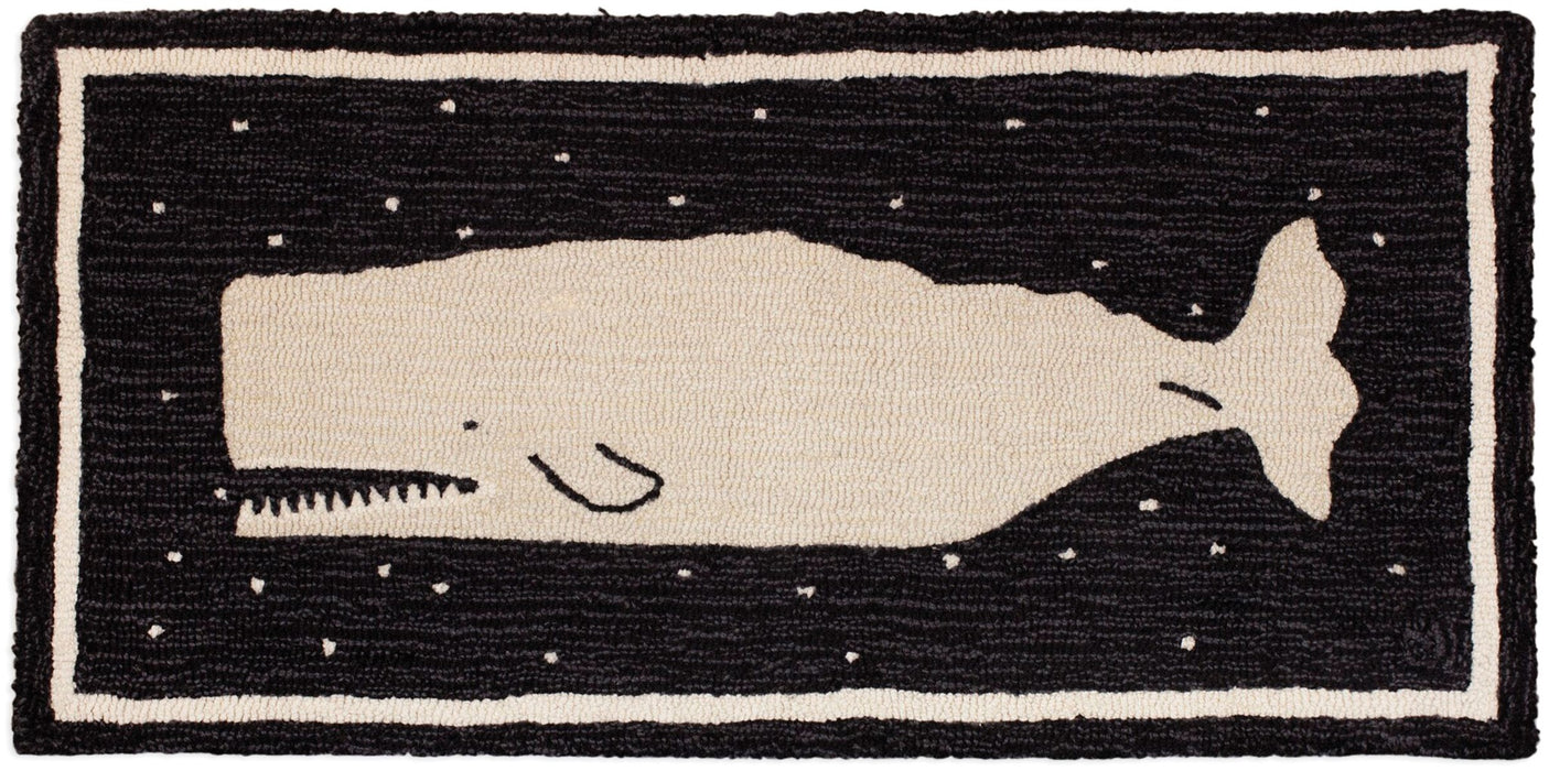 Starry Night Whale - Hooked Wool Pillow