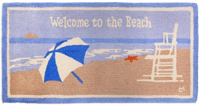 Welcome to the Beach - Hooked Wool Rug