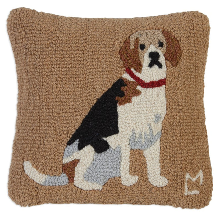 Beagle - Hooked Wool Pillow