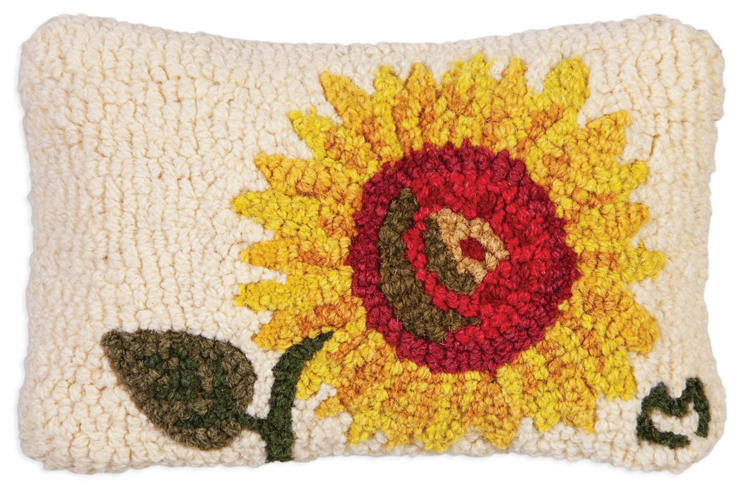 Bright Sunflower - Hooked Wool Pillow