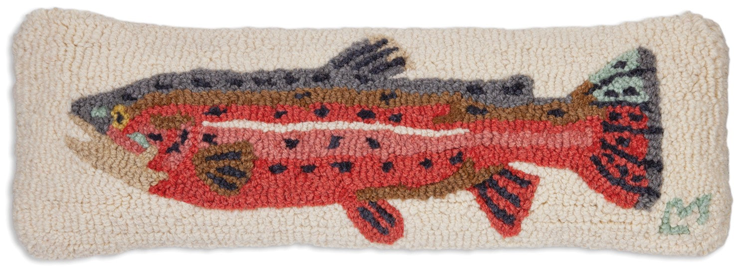 Bright Trout - Hooked Wool Pillow