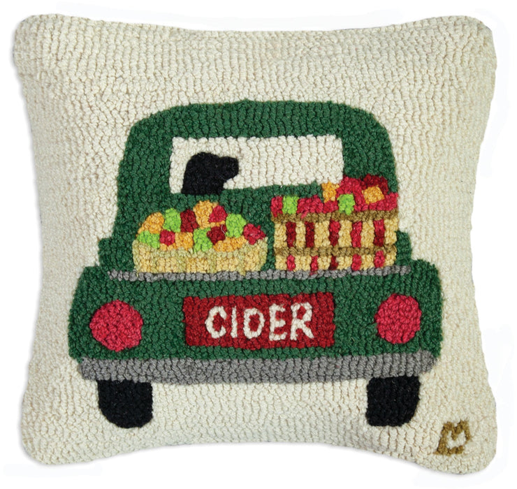 Cider Truck - Hooked Wool Pillow