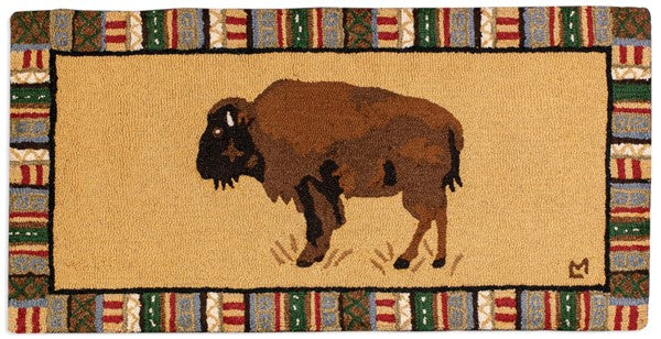 Cinnamon Buffalo - Hooked Wool Rug