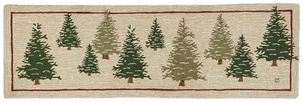 Frosty Trees - Hooked Wool Rug