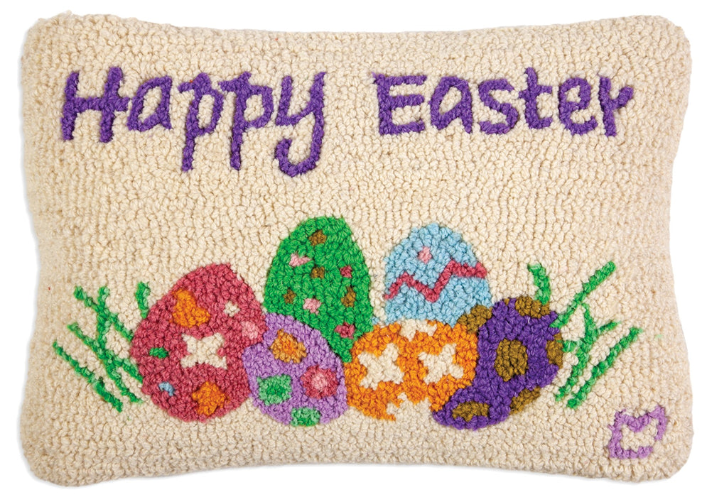 Happy Easter - Hooked Wool Pillow