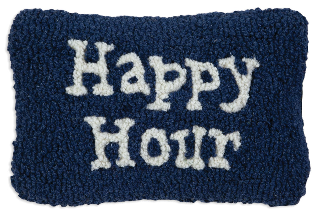 Happy Hour Blue - Hooked Wool Pillow