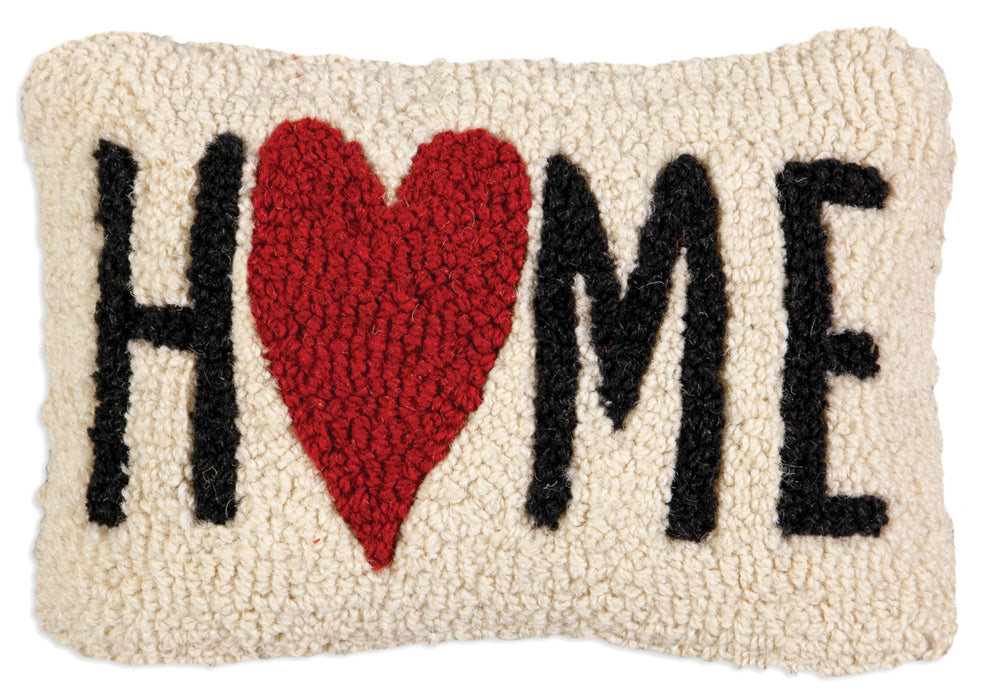 Home is Where the Heart Is - Hooked Wool Pillow