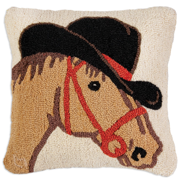 Howdy Horse - Hooked Wool Pillow