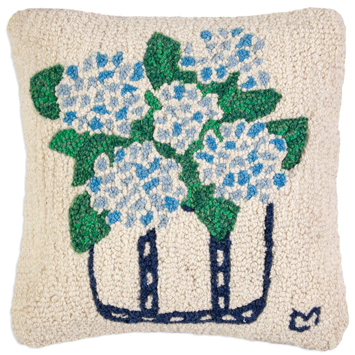 Hydrangea Tote - Hooked Wool Pillow