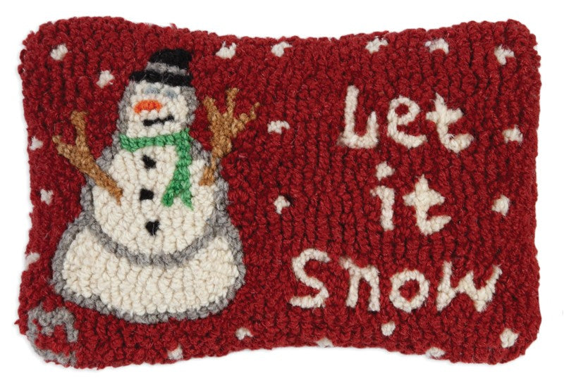 Let it Snowman - Hooked Wool Pillow