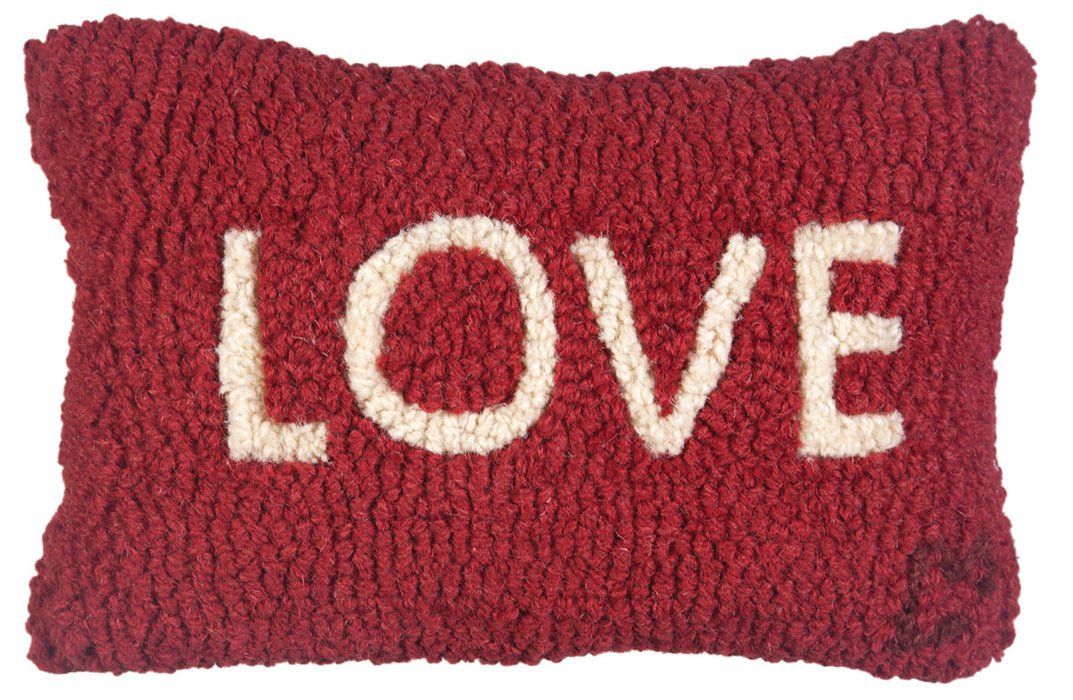 Love - Hooked Wool Pillow