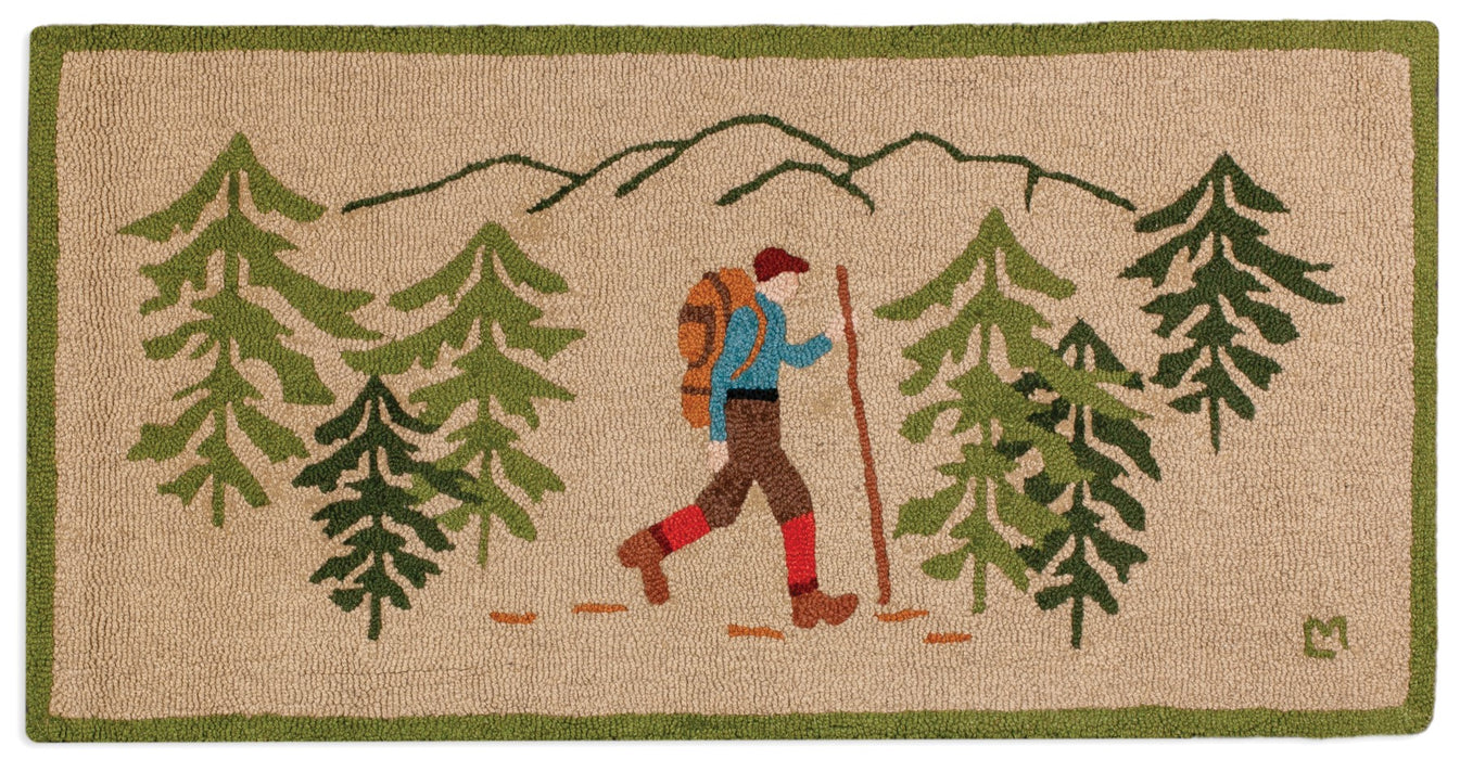 Mountain Range Hiker - Hooked Wool Rug
