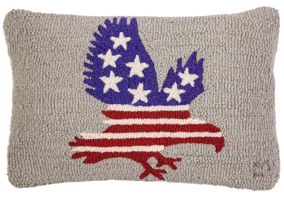 Patriotic Eagle - Hooked Wool Pillow