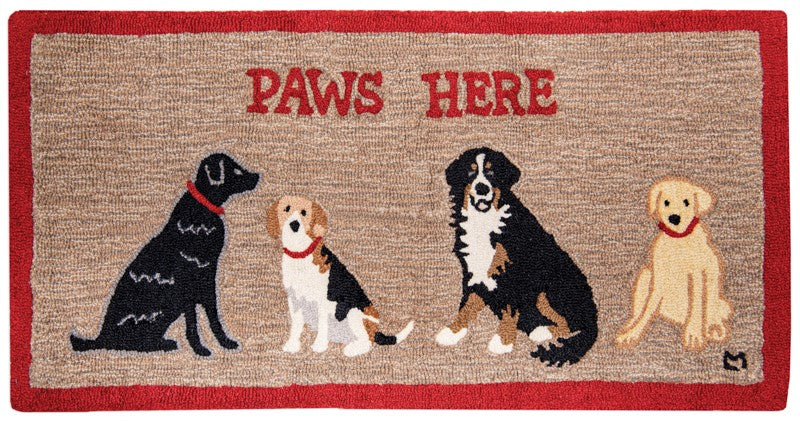 Paws Here - Hooked Wool Rug