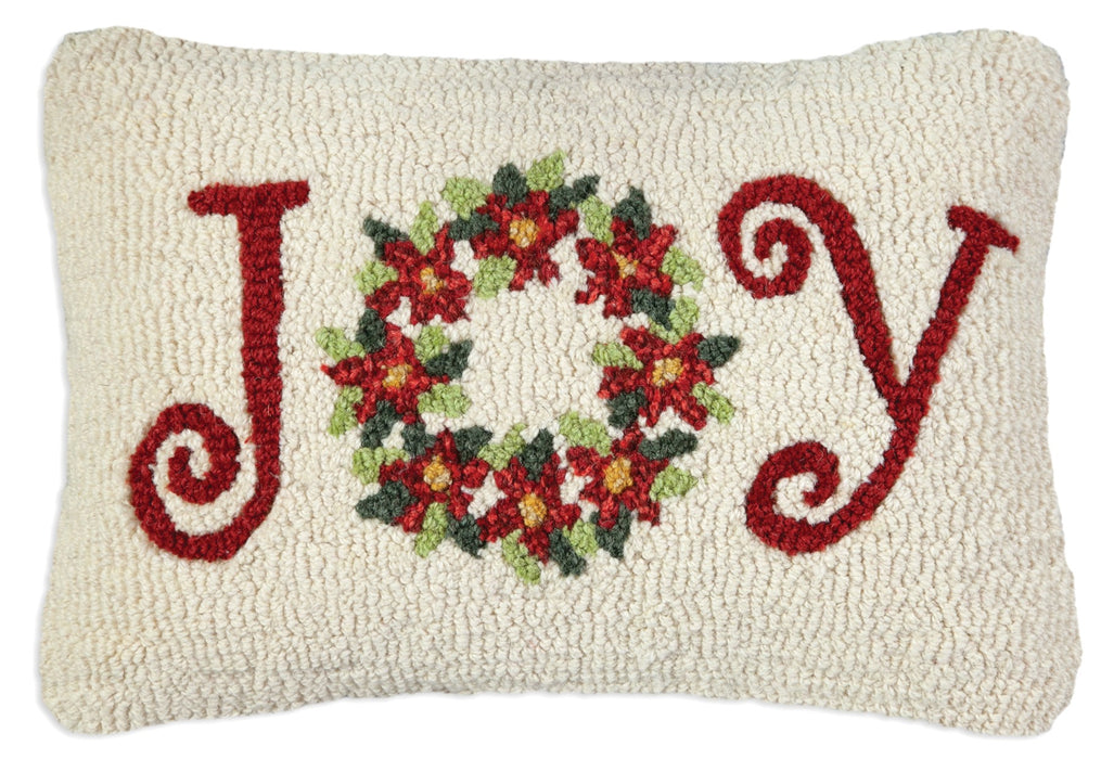 Poinsetta Joy - Hooked Wool Pillow