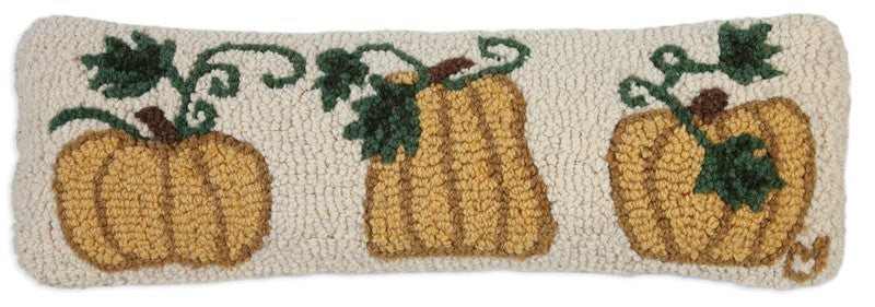 Pumpkins and Vines - Hooked Wool Pillow