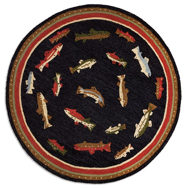 River Fish - Hooked Wool Rug