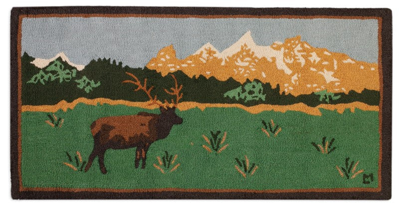 Rocky Mountain Elk - Hooked Wool Rug