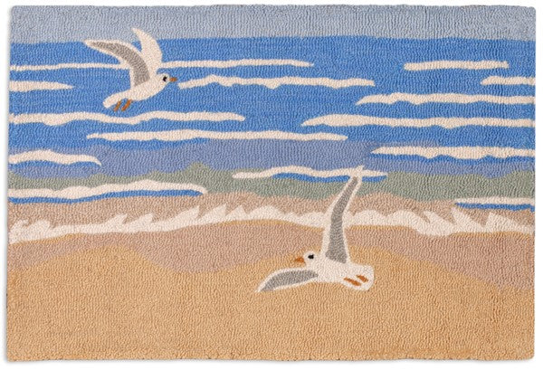 Seagulls - Hooked Wool Rug