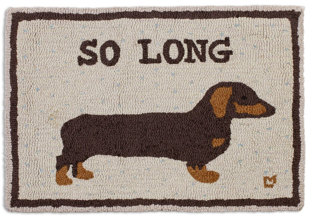 So Long Dachshund - Hooked Wool Rug
