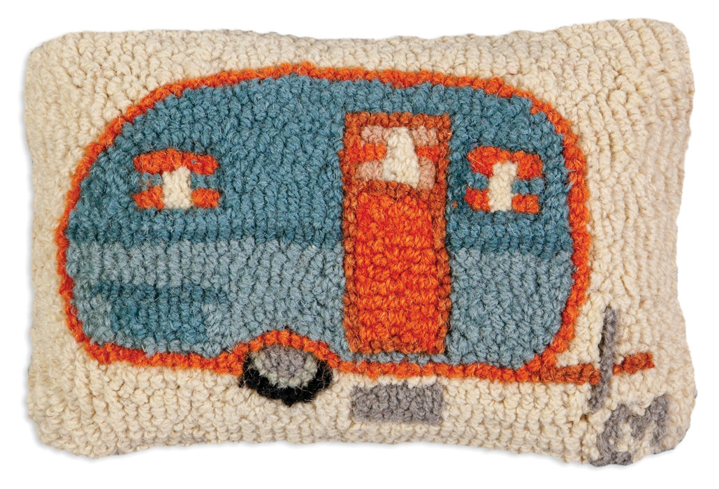 Teardrop Camper - Hooked Wool Pillow