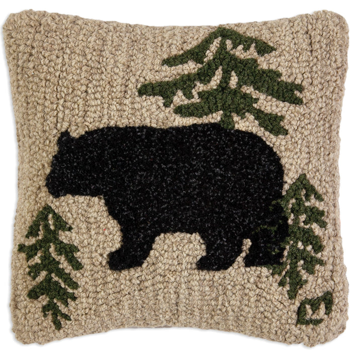 Wandering Bear - Hooked Wool Pillow