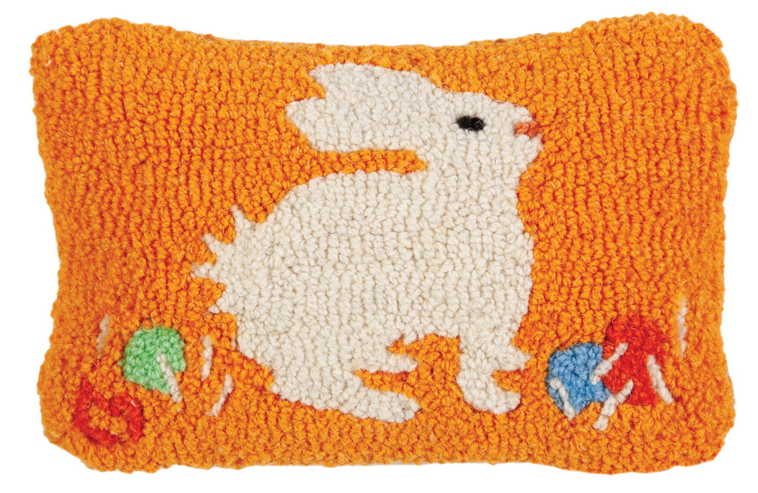White Rabbit - Hooked Wool Pillow