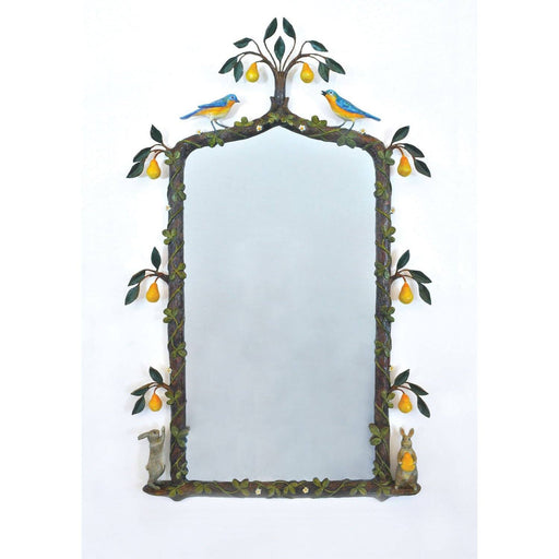 Birds with Pear Tree Gothic-Framed Mirror - 28" x 45"