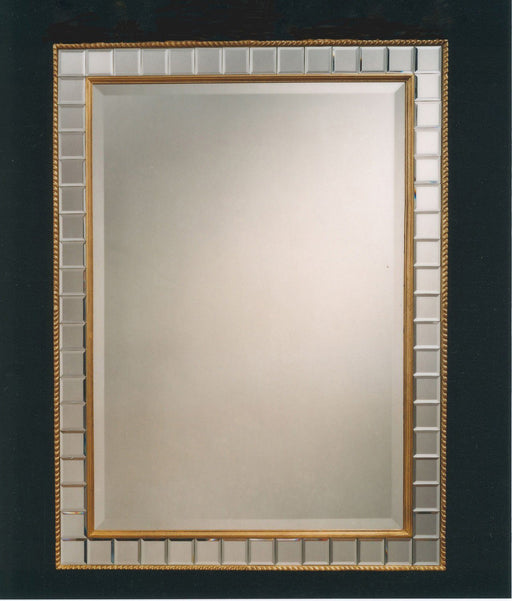 29" x 38.5" Deco Baggett Mirror with Beveled Mirror Frame