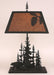 Kodiak Finished Iron Rectangle Feather Pine Tree Table Lamp
