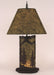 Small Mountain Scene Table Lamp with Embossed Panel