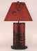 29” H Small Night Table Lamp with Feather Tree Panel